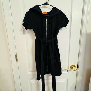 Vintage Juicy Couture Black Zip-Up Hoodie Dress Size Small